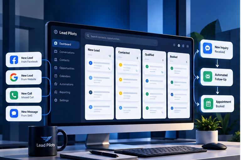 Lead Pilots CRM and Lead Automation Workflow illustration